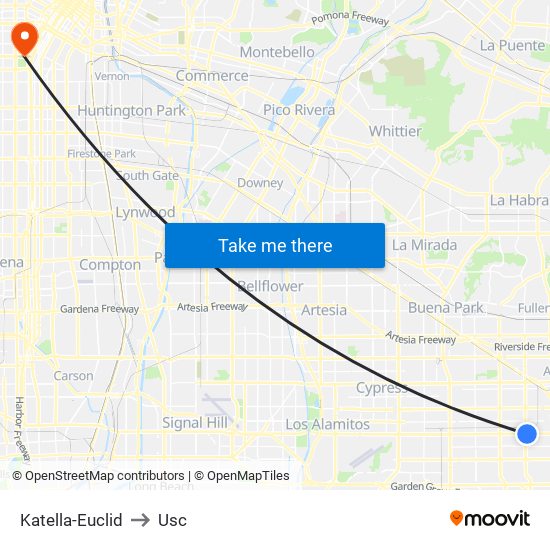 Katella-Euclid to Usc map