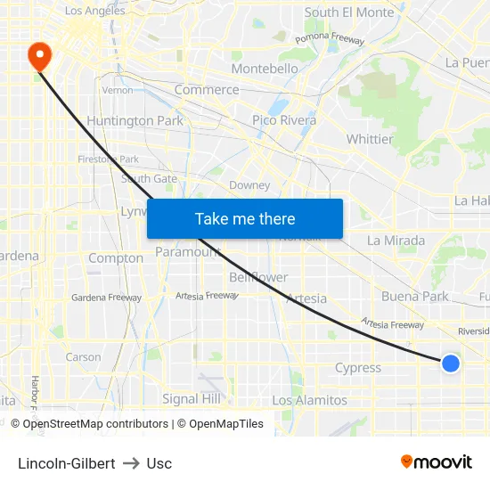 Lincoln-Gilbert to Usc map