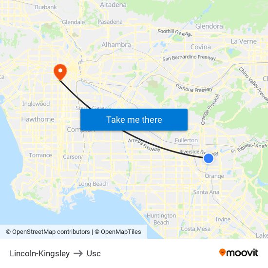 Lincoln-Kingsley to Usc map