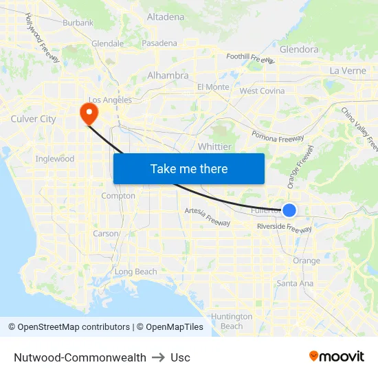 Nutwood-Commonwealth to Usc map