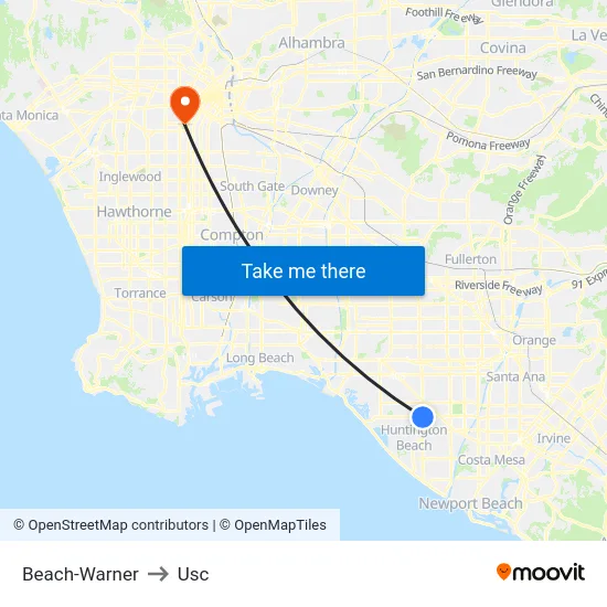 Beach-Warner to Usc map