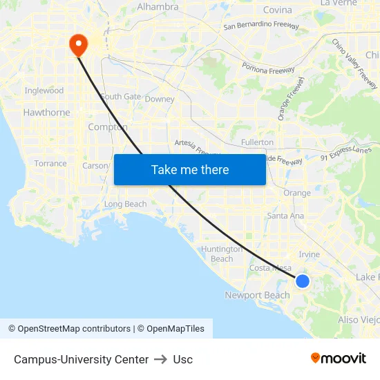 Campus-University Center to Usc map
