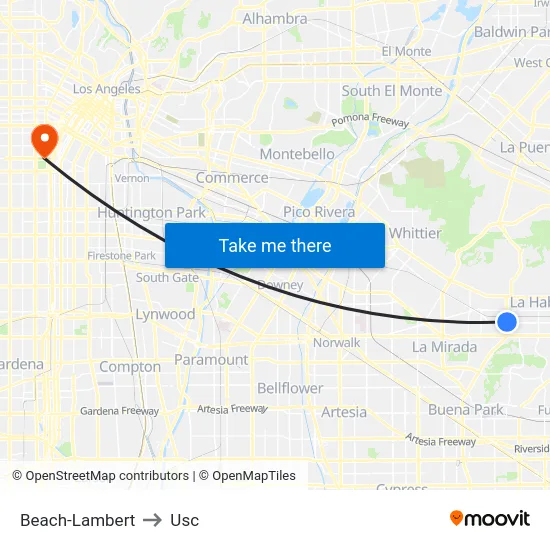 Beach-Lambert to Usc map