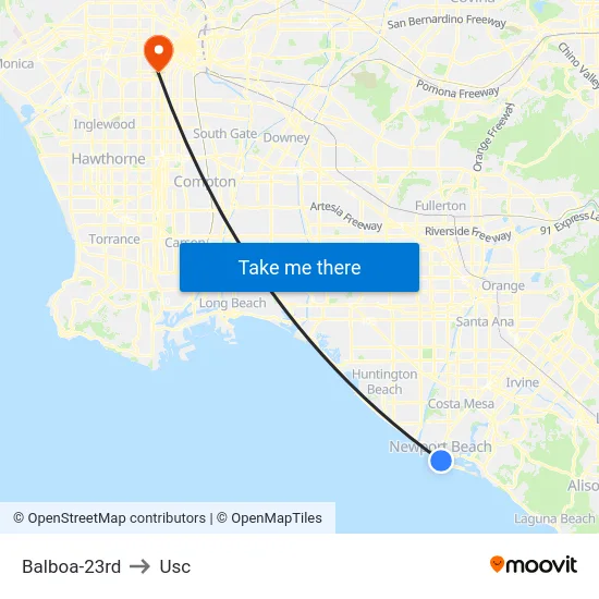 Balboa-23rd to Usc map