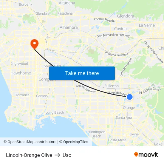 Lincoln-Orange Olive to Usc map