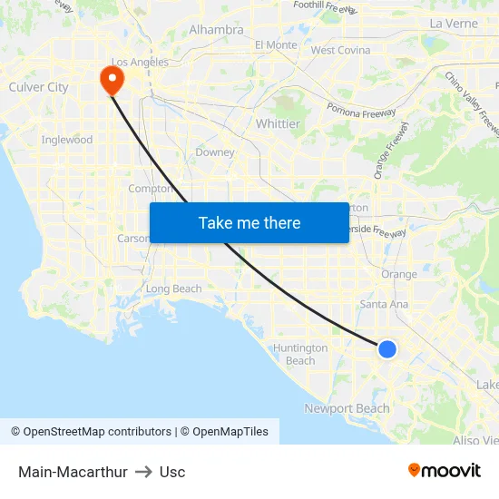 Main-Macarthur to Usc map