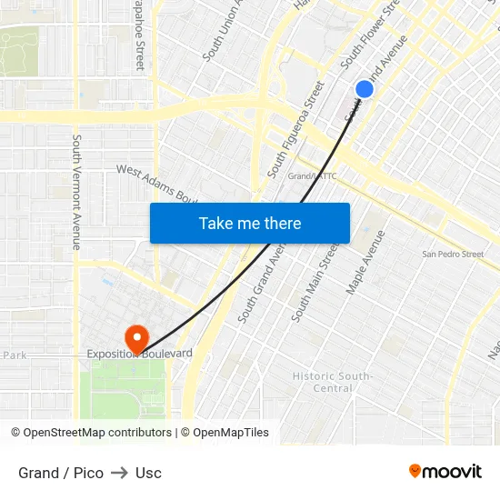 Grand / Pico to Usc map