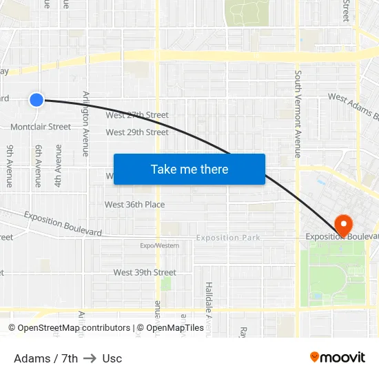 Adams / 7th to Usc map