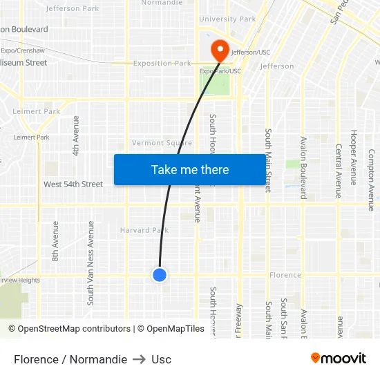 Florence / Normandie to Usc map