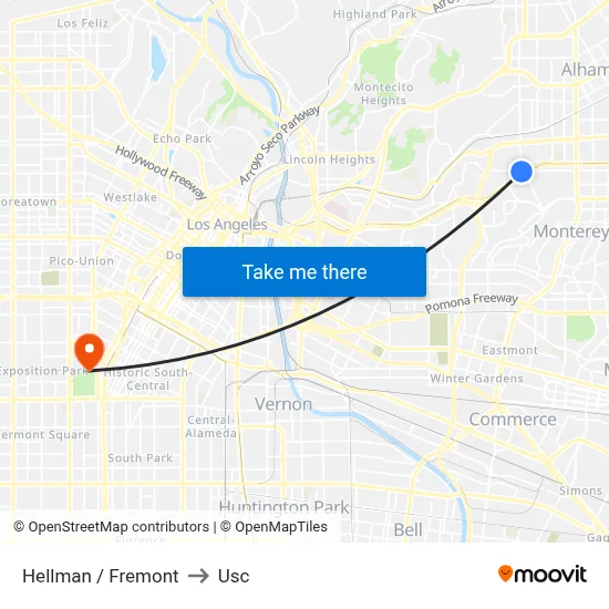 Hellman / Fremont to Usc map
