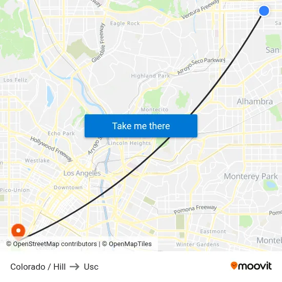Colorado / Hill to Usc map
