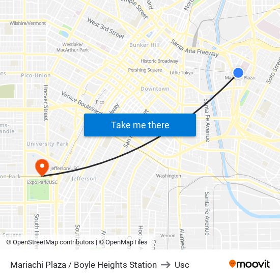 Mariachi Plaza / Boyle Heights Station to Usc map