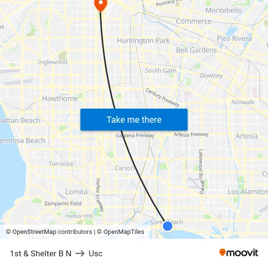 1st & Shelter B N to Usc map