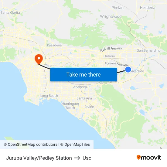 Jurupa Valley/Pedley Station to Usc map