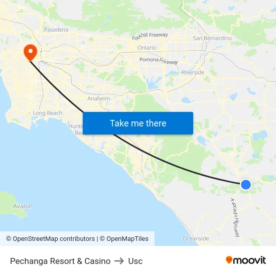 Pechanga Resort & Casino to Usc map