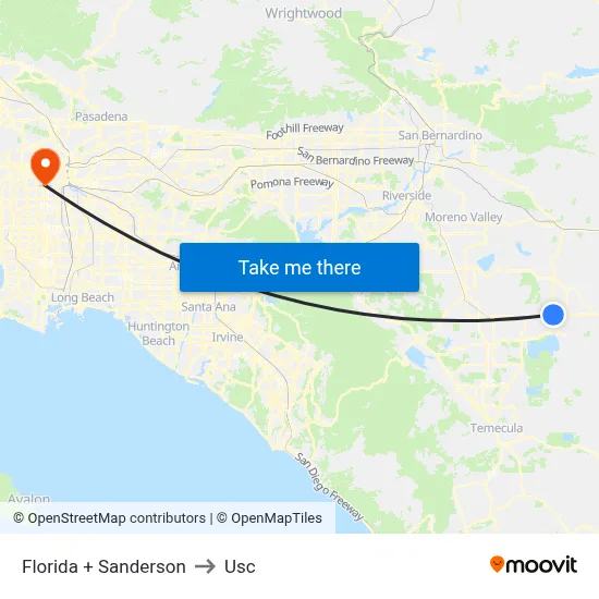 Florida + Sanderson to Usc map