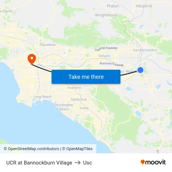 UCR at Bannockburn Village to Usc map