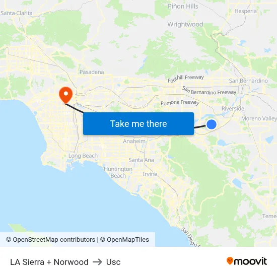 LA Sierra + Norwood to Usc map