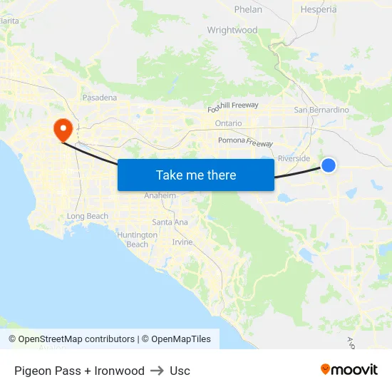 Pigeon Pass + Ironwood to Usc map