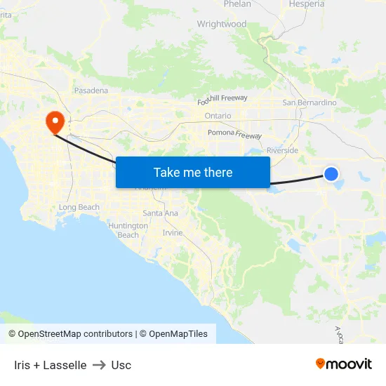 Iris + Lasselle to Usc map