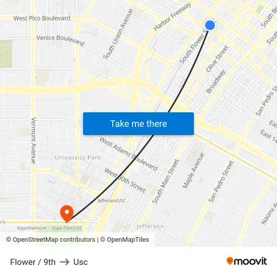 Flower / 9th to Usc map