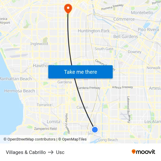Villages & Cabrillo to Usc map