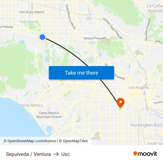 Sepulveda / Ventura to Usc map