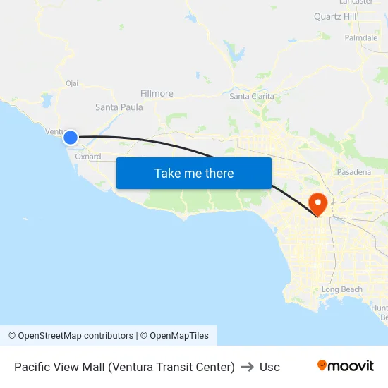 Pacific View Mall (Ventura Transit Center) to Usc map