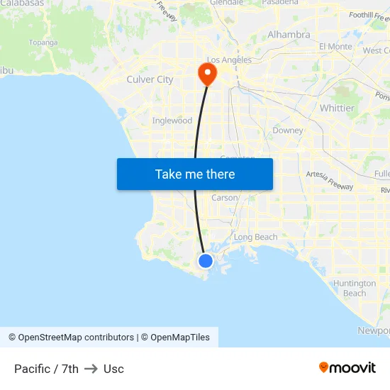 Pacific / 7th to Usc map