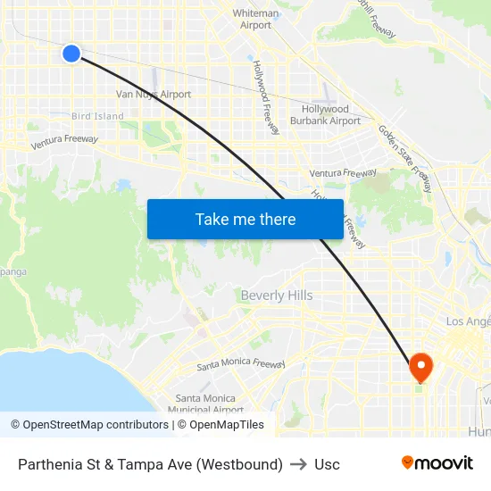 Parthenia St & Tampa Ave (Westbound) to Usc map