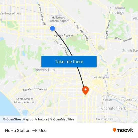 NoHo Station to Usc map