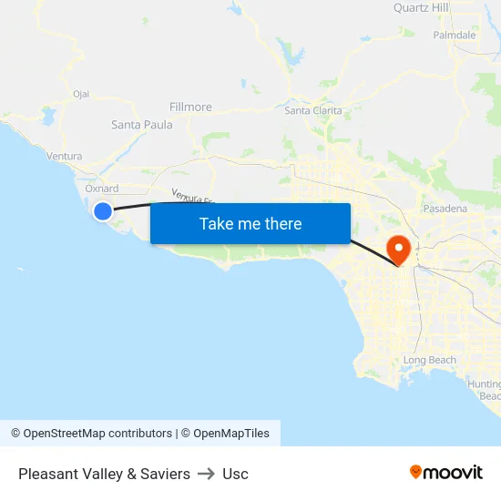 Pleasant Valley & Saviers to Usc map
