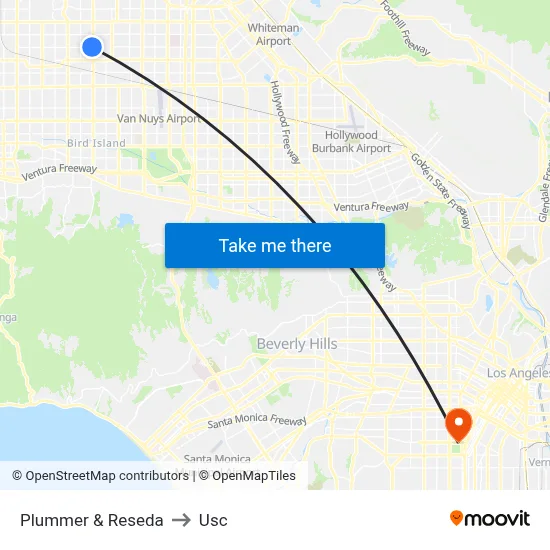 Plummer & Reseda to Usc map