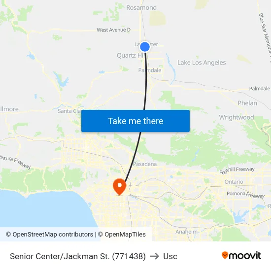 Senior Center/Jackman St. (771438) to Usc map