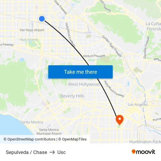 Sepulveda / Chase to Usc map