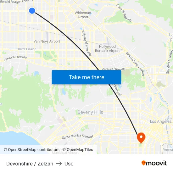 Devonshire / Zelzah to Usc map