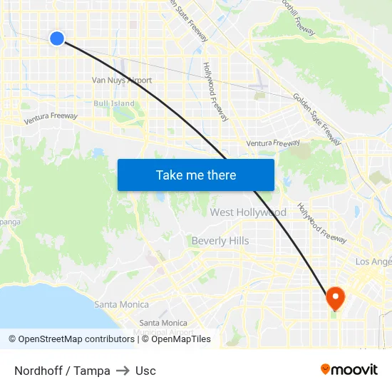 Nordhoff / Tampa to Usc map