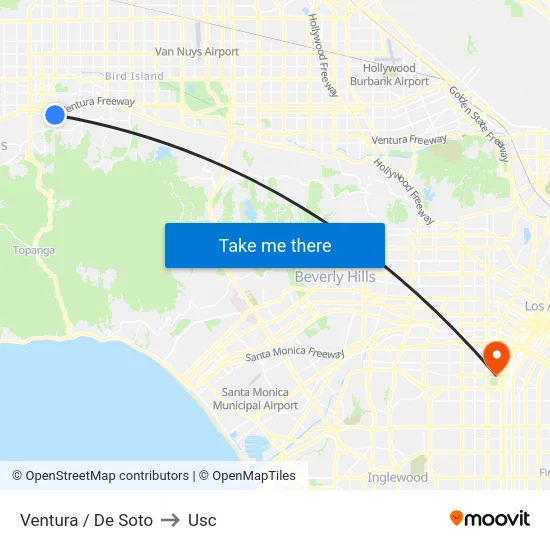 Ventura / De Soto to Usc map