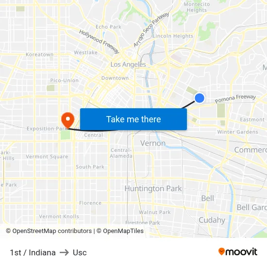 1st / Indiana to Usc map