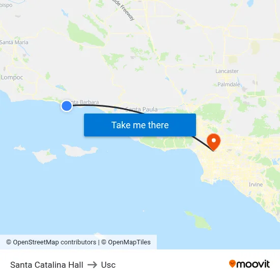 Santa Catalina Hall to Usc map