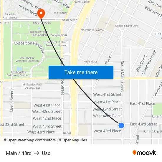 Main / 43rd to Usc map