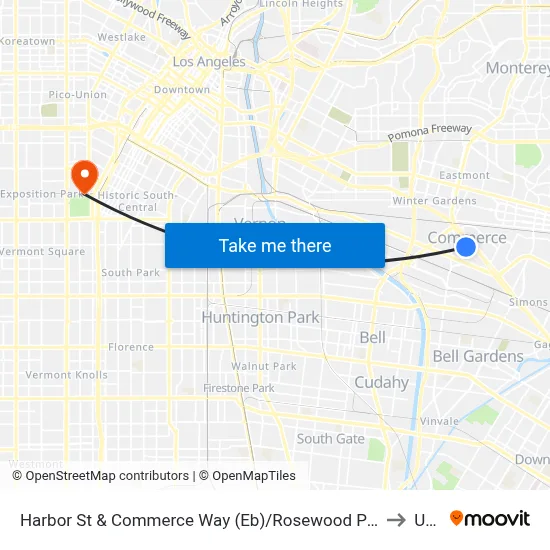 Harbor St & Commerce Way (Eb)/Rosewood Park to Usc map
