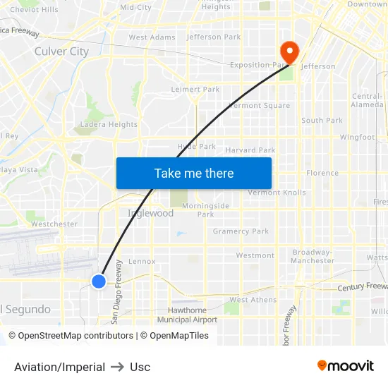 Aviation/Imperial to Usc map