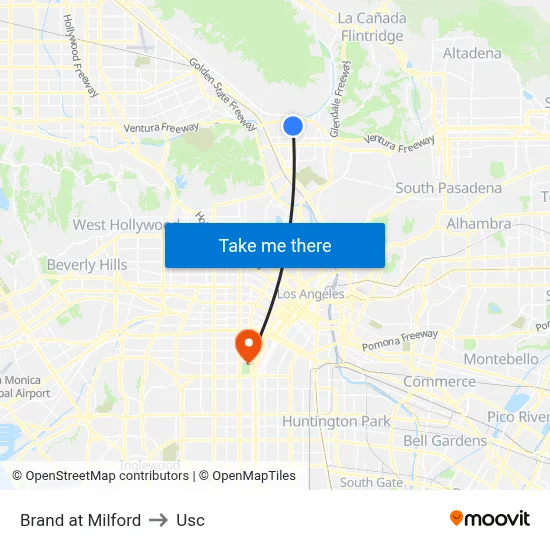 Brand at Milford to Usc map