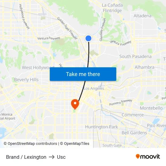 Brand / Lexington to Usc map