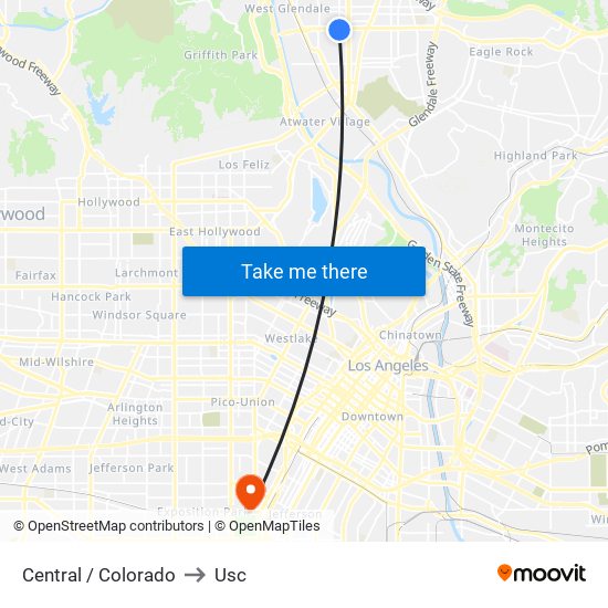 Central / Colorado to Usc map