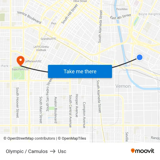 Olympic / Camulos to Usc map