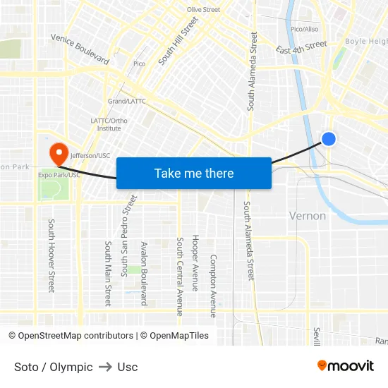 Soto / Olympic to Usc map