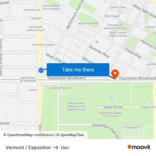 Vermont / Exposition to Usc map
