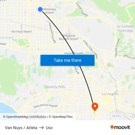 Van Nuys / Arleta to Usc map